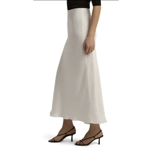 Favorite Daughter The Favorite Ivory Satin Maxi Mini Skirt Size Medium FLAW - Picture 2 of 13